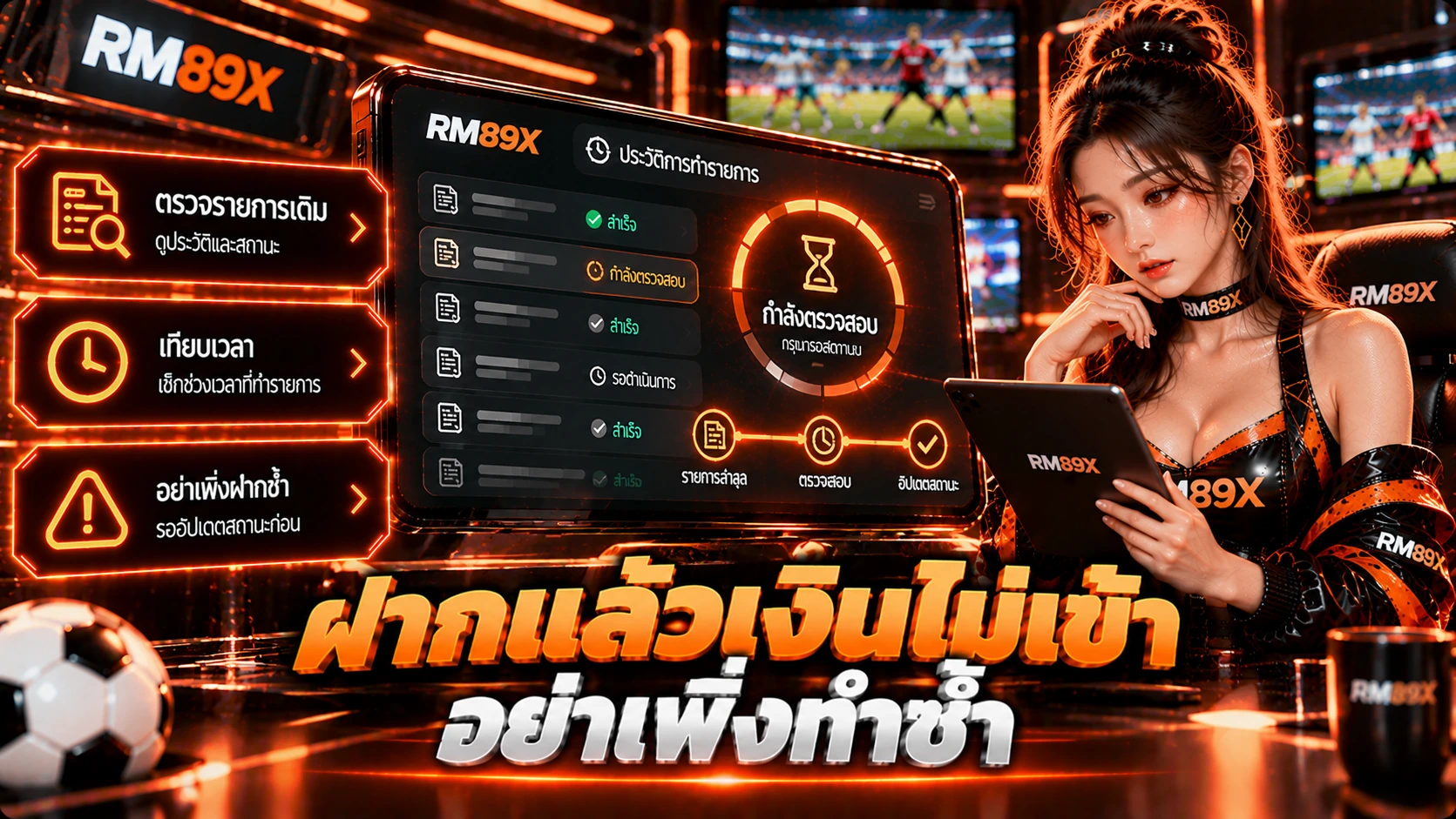 ฝากเงิน RM89x แล้วเงินไม่เข้า